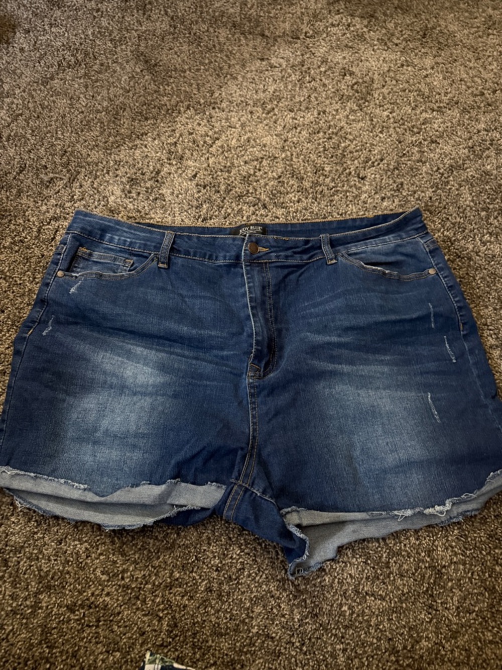 Judy Blue Dark Wash Distressed Denim Cutoff Shorts